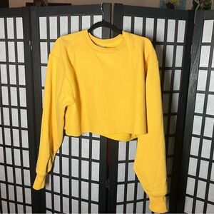 Champion Yellow Cropped Hoodie